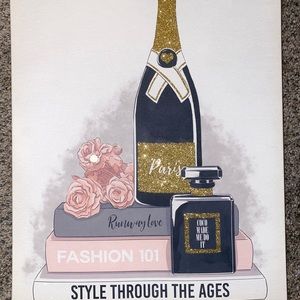 Chanel Style Fashion Glitter Canvas Wall Art Decor